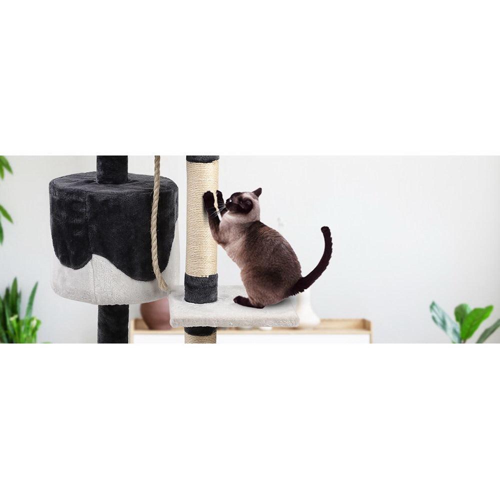 Buy i.Pet Cat Tree 112cm Tower Scratching Post Scratcher Wood Condo House Furniture discounted | Products On Sale Australia