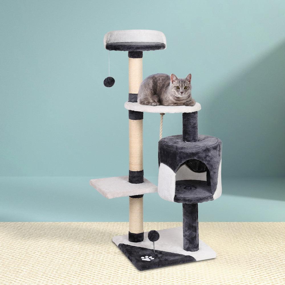 Buy i.Pet Cat Tree 112cm Tower Scratching Post Scratcher Wood Condo House Furniture discounted | Products On Sale Australia