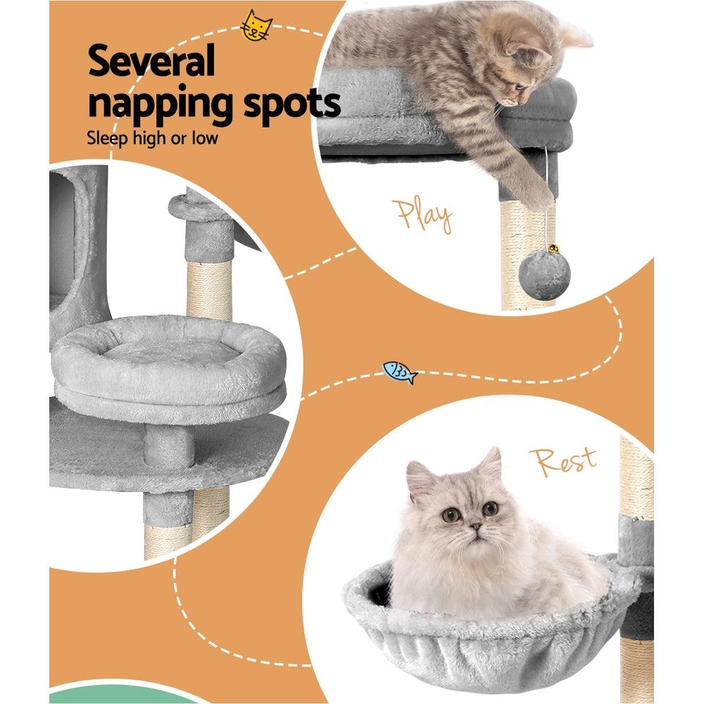 Buy i.Pet Cat Tree 123cm Tower Scratching Post Scratcher Wood Condo House Bed Toys discounted | Products On Sale Australia