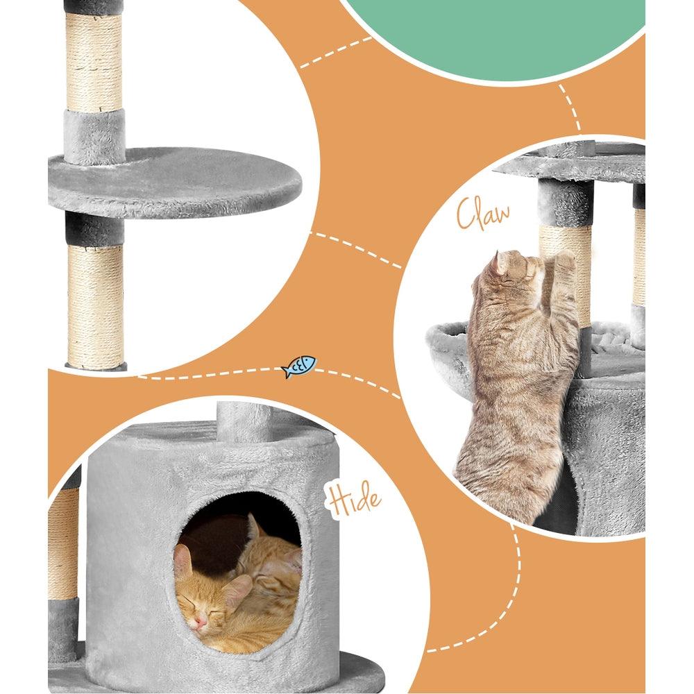 Buy i.Pet Cat Tree 123cm Tower Scratching Post Scratcher Wood Condo House Bed Toys discounted | Products On Sale Australia