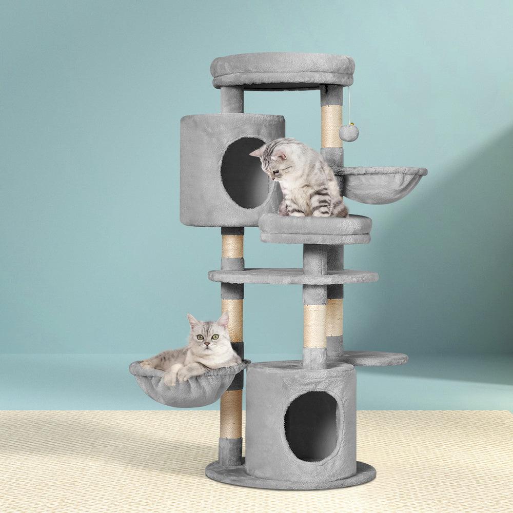 Buy i.Pet Cat Tree 123cm Tower Scratching Post Scratcher Wood Condo House Bed Toys discounted | Products On Sale Australia