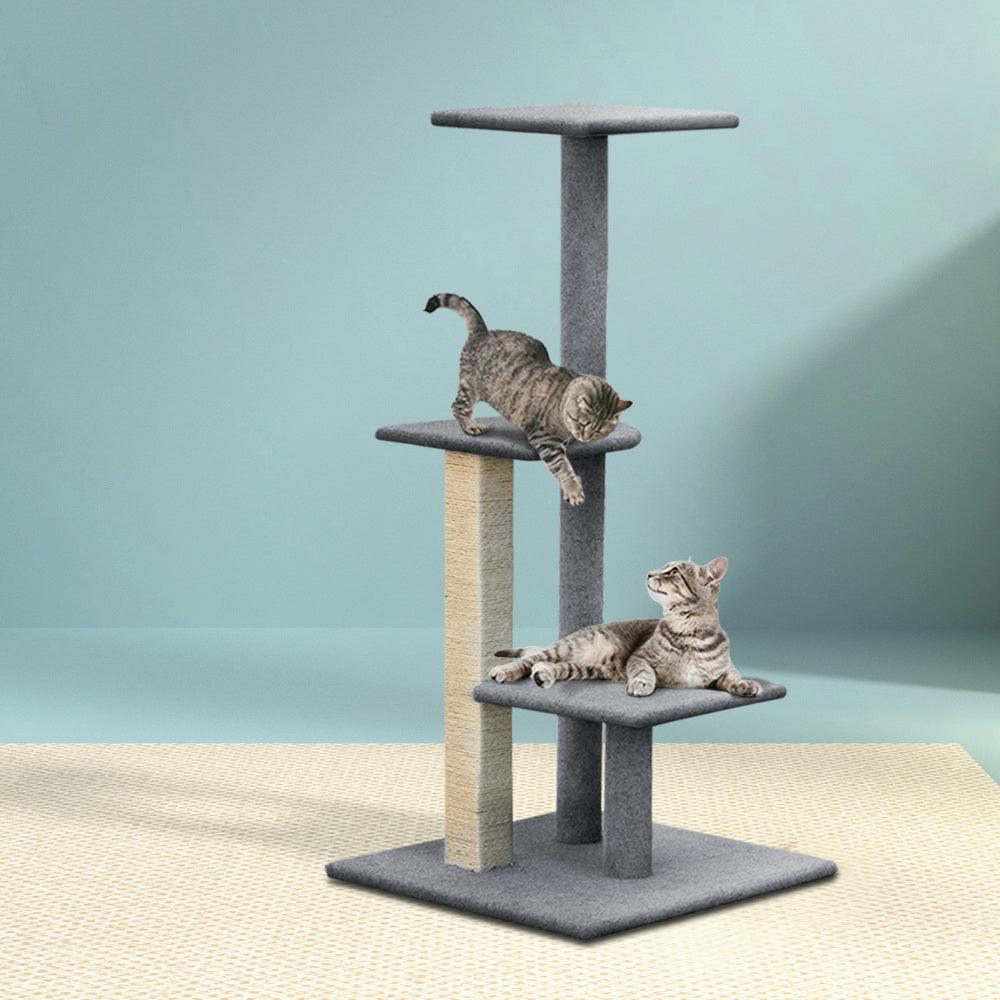 Buy i.Pet Cat Tree 124cm Scratching Post Tower Scratcher Trees Wood Condo Board discounted | Products On Sale Australia