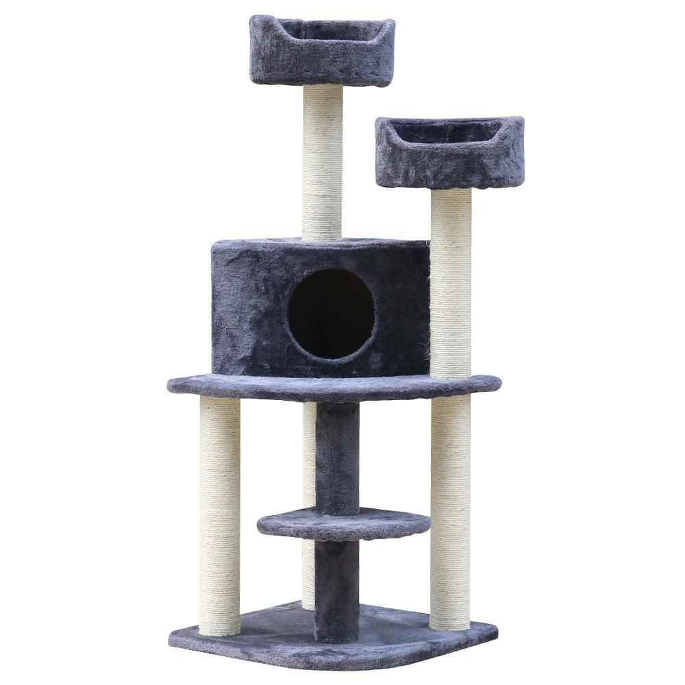 Buy i.Pet Cat Tree 126cm Tower Scratching Post Scratcher Condo Trees House Grey discounted | Products On Sale Australia