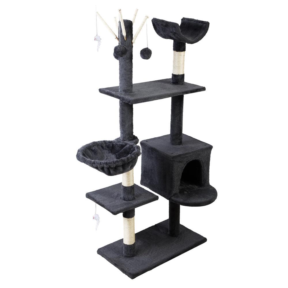 Buy i.Pet Cat Tree 140cm Tower Scratching Post Scratcher Trees Toys Condo Bed Grey discounted | Products On Sale Australia