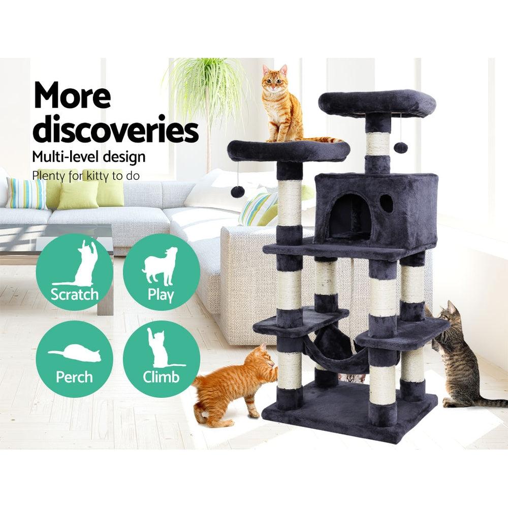 Buy i.Pet Cat Tree 145cm Tower Scratching Post Scratcher Wood Condo House Large Bed discounted | Products On Sale Australia