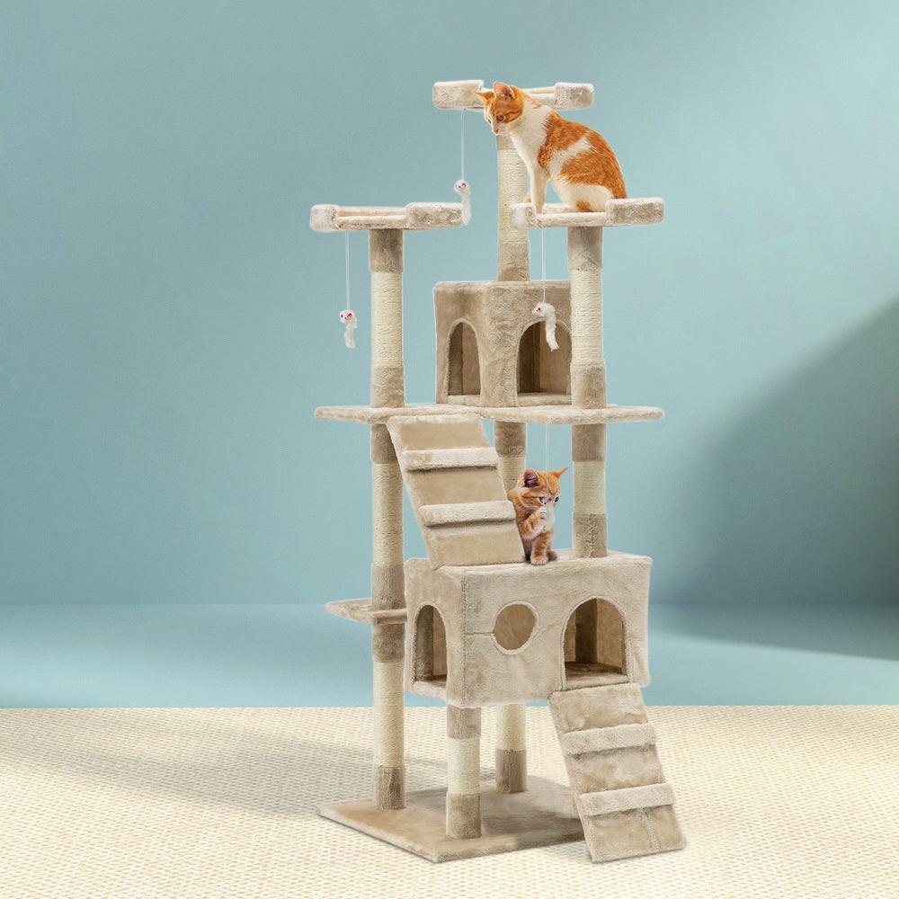 Buy i.Pet Cat Tree 180cm Tower Scratching Post Scratcher Wood Condo House Toys Beige discounted | Products On Sale Australia