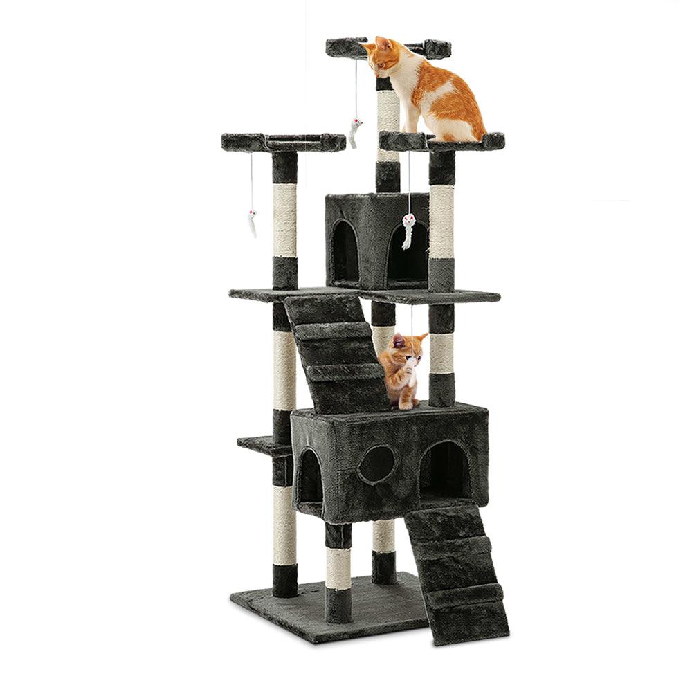 Buy i.Pet Cat Tree 180cm Tower Scratching Post Scratcher Wood Condo House Toys Grey discounted | Products On Sale Australia