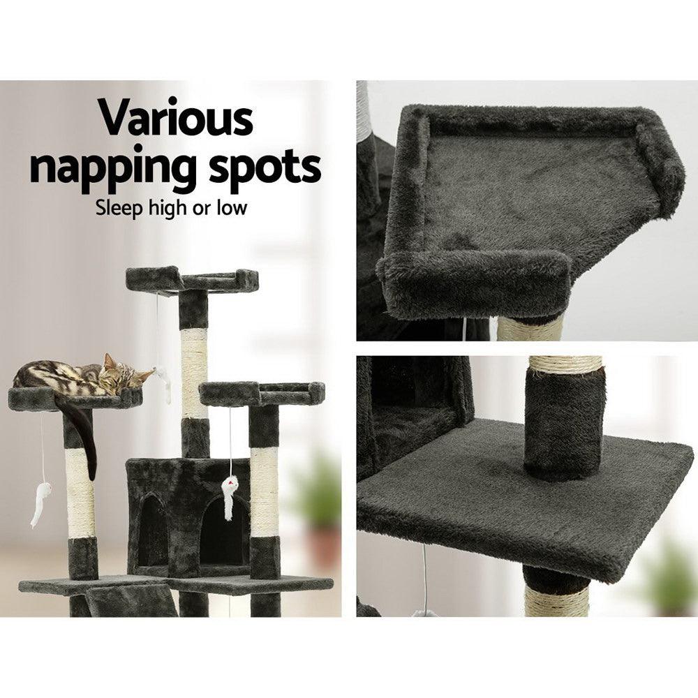 Buy i.Pet Cat Tree 180cm Tower Scratching Post Scratcher Wood Condo House Toys Grey discounted | Products On Sale Australia