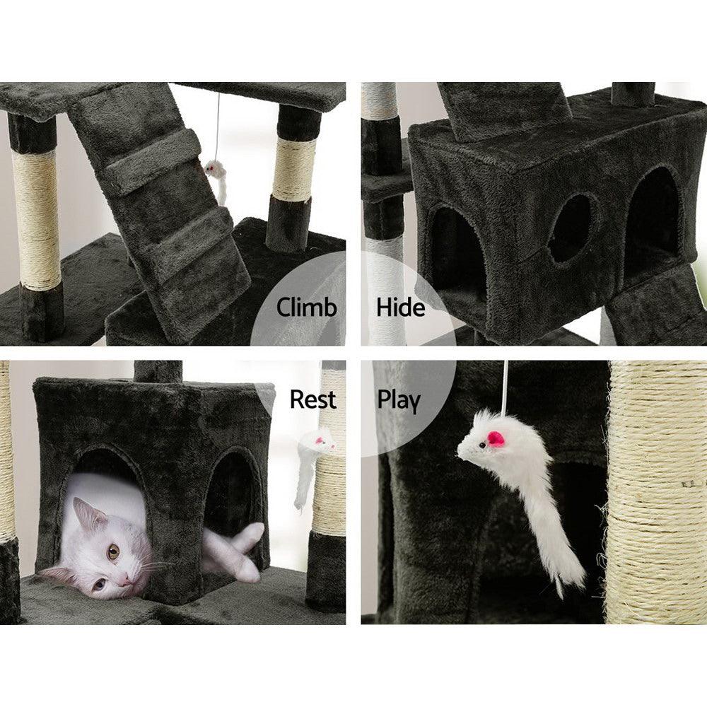 Buy i.Pet Cat Tree 180cm Tower Scratching Post Scratcher Wood Condo House Toys Grey discounted | Products On Sale Australia