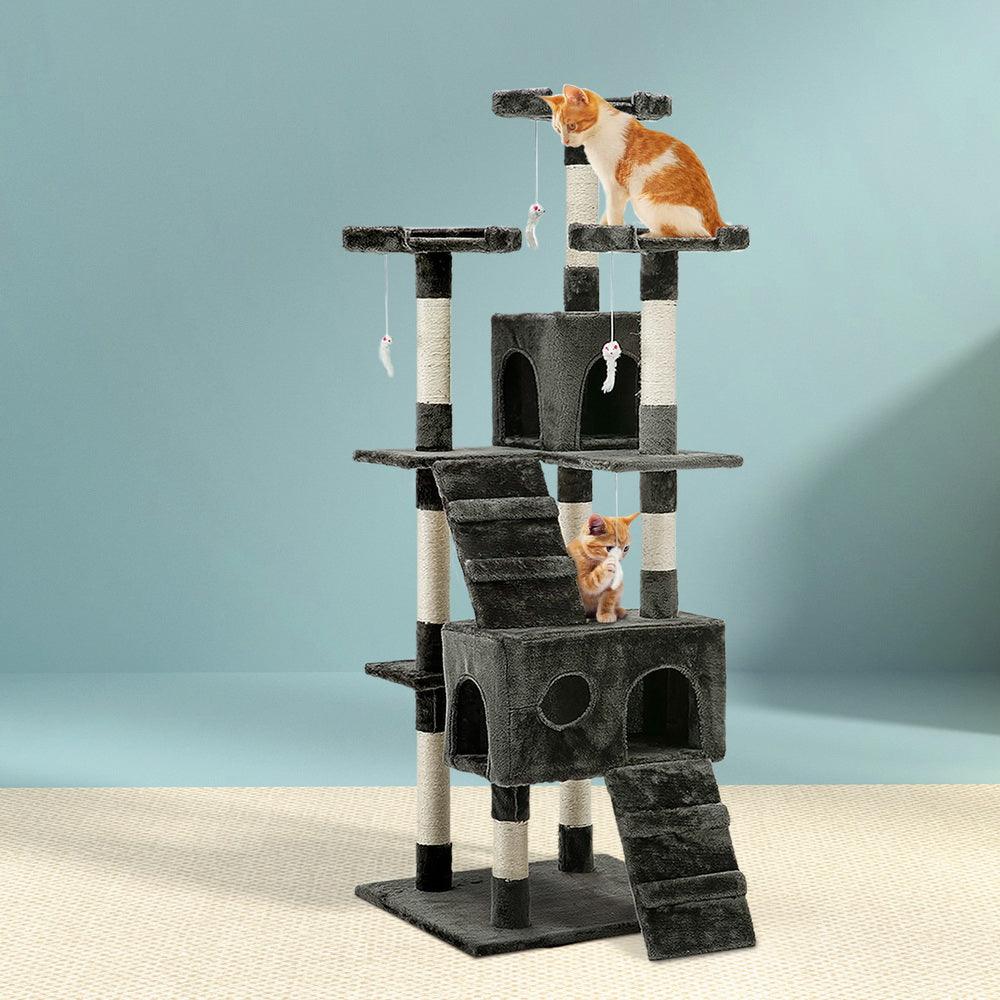 Buy i.Pet Cat Tree 180cm Tower Scratching Post Scratcher Wood Condo House Toys Grey discounted | Products On Sale Australia