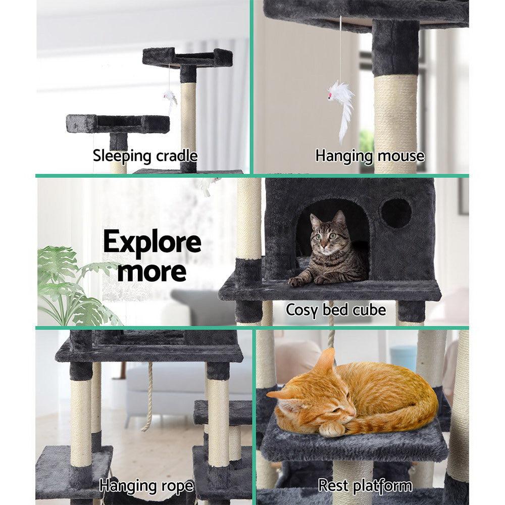 Buy i.Pet Cat Tree 184cm Tower Scratching Post Scratcher Wood Trees Condo Bed House discounted | Products On Sale Australia