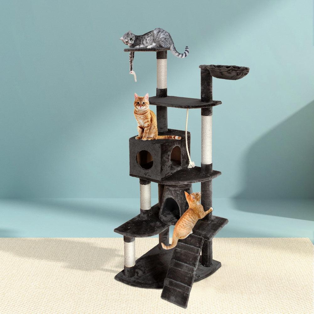 Buy i.Pet Cat Tree 193cm Tower Scratching Post Scratcher Condo House Trees Grey discounted | Products On Sale Australia