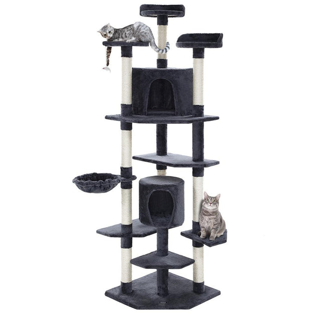 Buy i.Pet Cat Tree 203cm Tower Scratching Post Scratcher Condo Trees House Bed Grey discounted | Products On Sale Australia