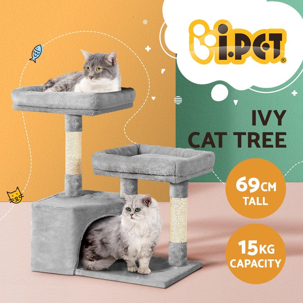 Buy i.Pet Cat Tree 69cm Scratching Post Tower Scratcher Wood Condo House Bed Trees discounted | Products On Sale Australia