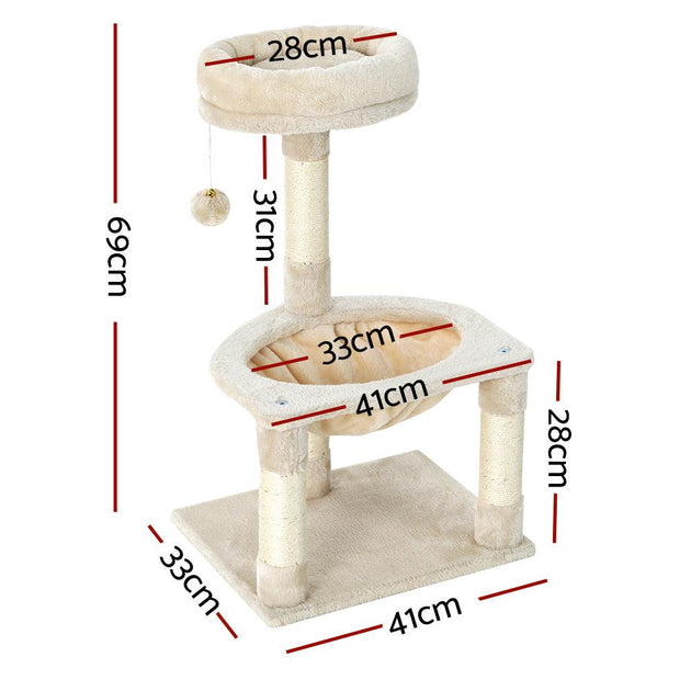 Buy i.Pet Cat Tree 69cm Scratching Post Tower Scratcher Wood Condo Toys House Bed discounted | Products On Sale Australia