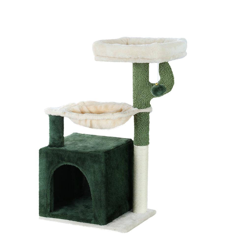 Buy i.Pet Cat Tree 78cm Scratching Post Tower Scratcher Wood Condo House Bed Toys Green discounted | Products On Sale Australia