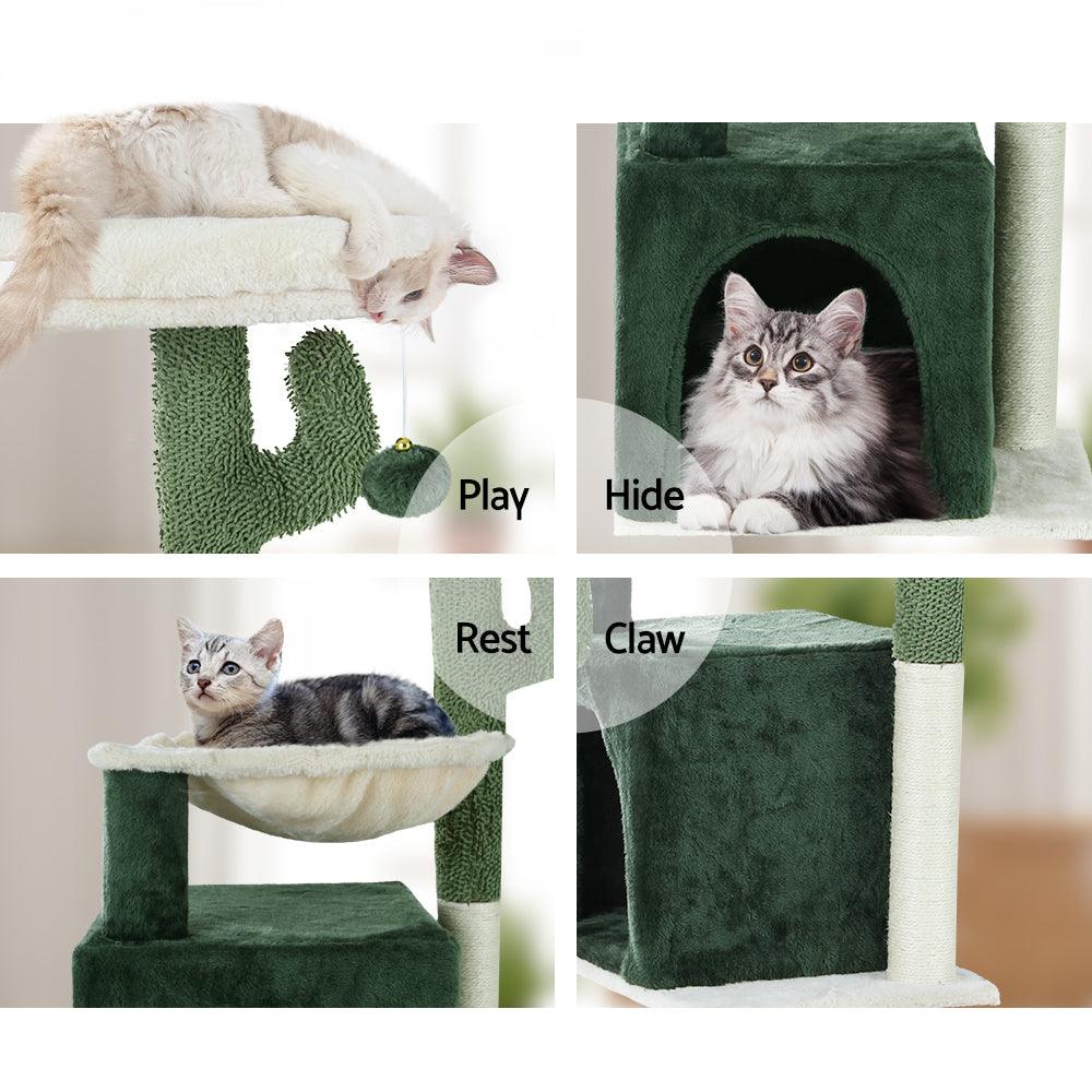 Buy i.Pet Cat Tree 78cm Scratching Post Tower Scratcher Wood Condo House Bed Toys Green discounted | Products On Sale Australia