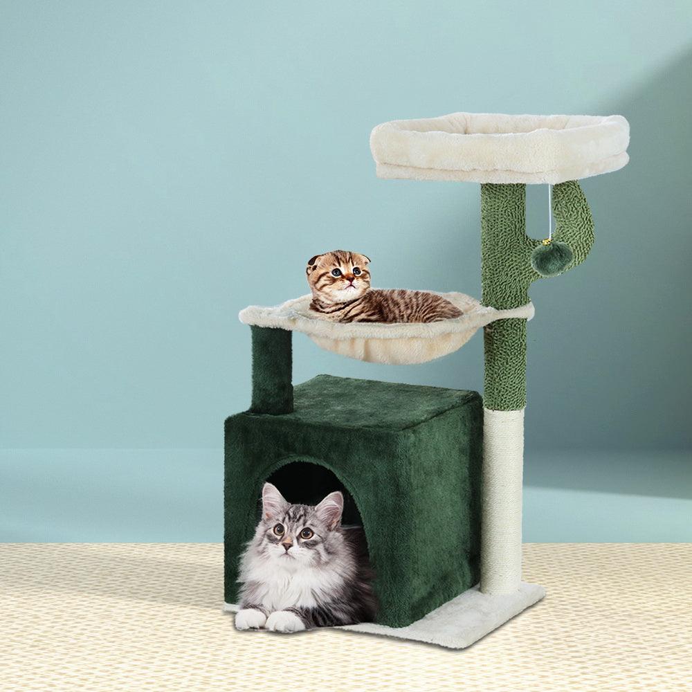 Buy i.Pet Cat Tree 78cm Scratching Post Tower Scratcher Wood Condo House Bed Toys Green discounted | Products On Sale Australia