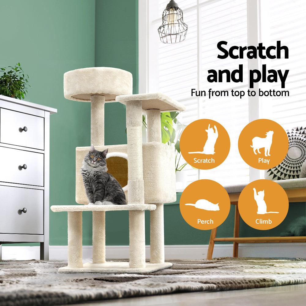 Buy i.Pet Cat Tree 90cm Scratching Post Tower Scratcher Wood Condo House Bed Trees discounted | Products On Sale Australia