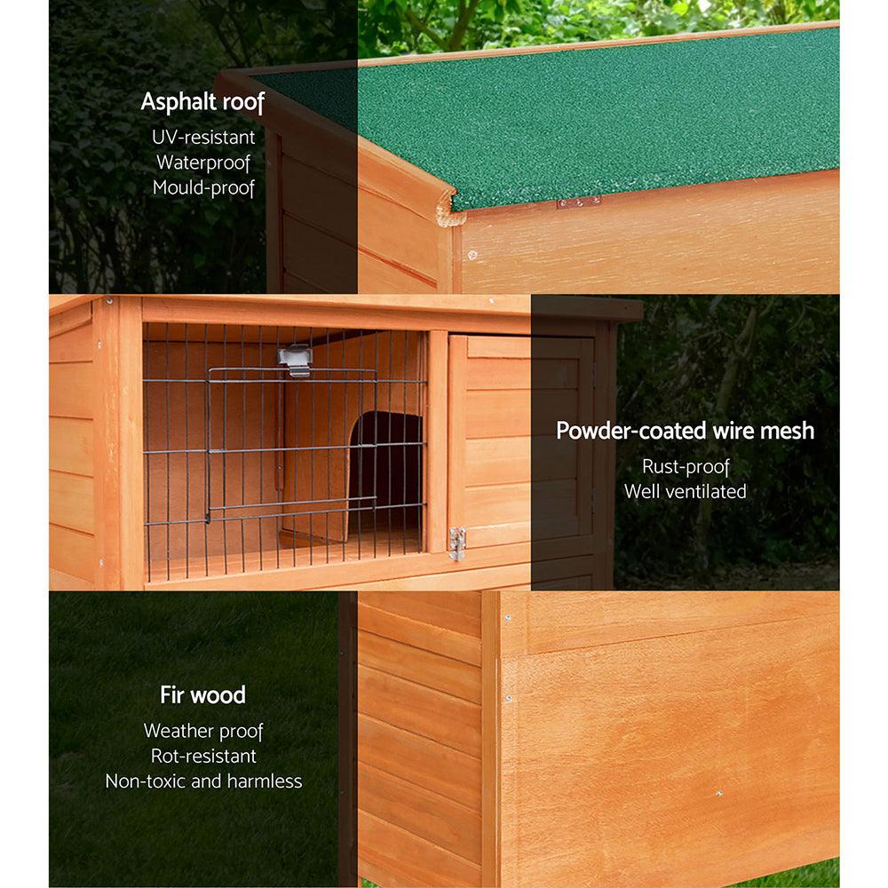 Buy i.Pet Chicken Coop 88cm x 40cm x 76cm Rabbit Hutch Large House Run Wooden Cage Outdoor discounted | Products On Sale Australia