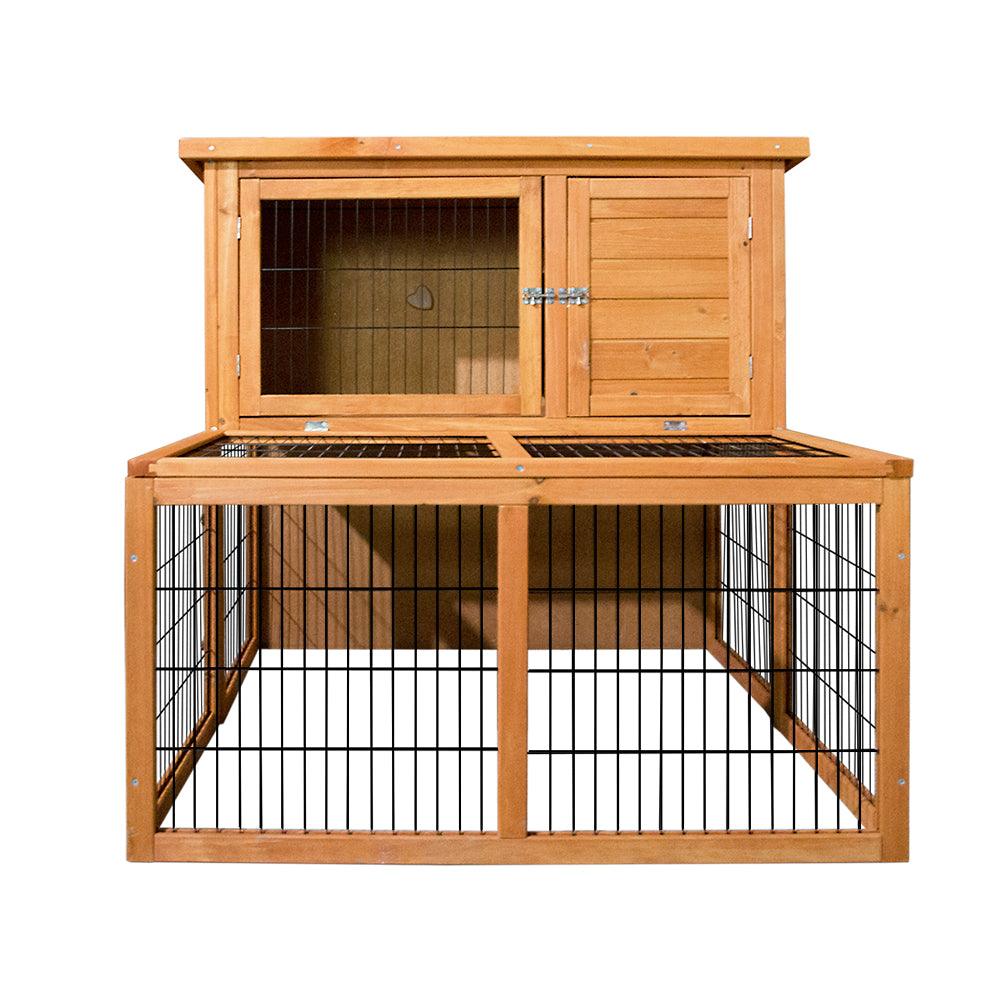 Buy i.Pet Chicken Coop 96cm x 96cm x 100cm Rabbit Hutch Large Run Wooden Cage Outdoor House discounted | Products On Sale Australia