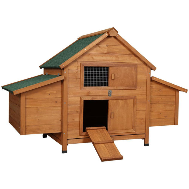 Buy i.Pet Chicken Coop Rabbit Hutch 150cm x 68cm x 96cm Large House Run Cage Wooden Outdoor Pet Enclosure discounted | Products On Sale Australia