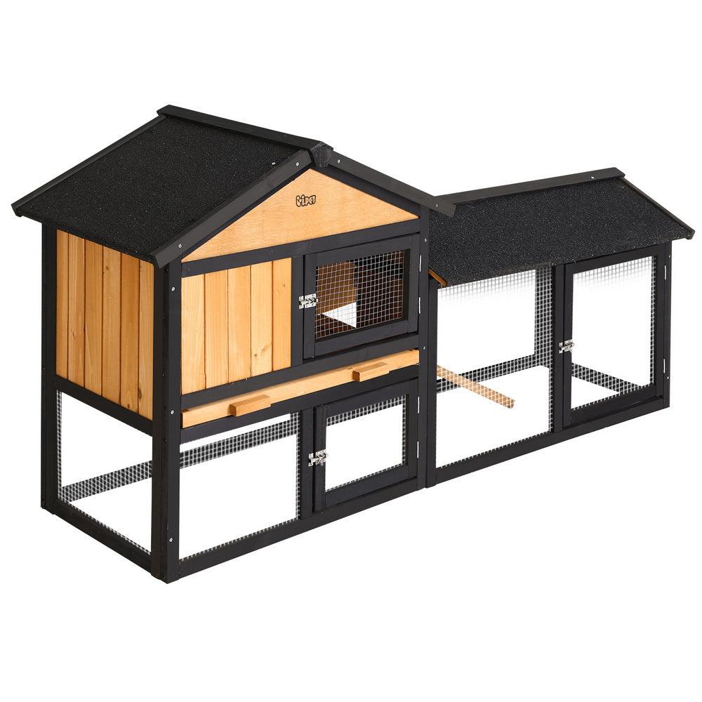 Buy i.Pet Chicken Coop Rabbit Hutch 165cm x 43cm x 86cm Extra Large Run House Cage Wooden Outdoor discounted | Products On Sale Australia