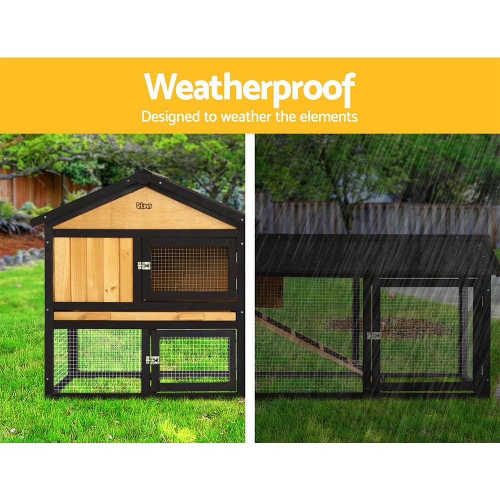 Buy i.Pet Chicken Coop Rabbit Hutch 165cm x 43cm x 86cm Extra Large Run House Cage Wooden Outdoor discounted | Products On Sale Australia