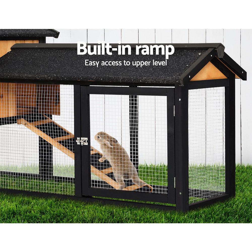 Buy i.Pet Chicken Coop Rabbit Hutch 165cm x 43cm x 86cm Extra Large Run House Cage Wooden Outdoor discounted | Products On Sale Australia