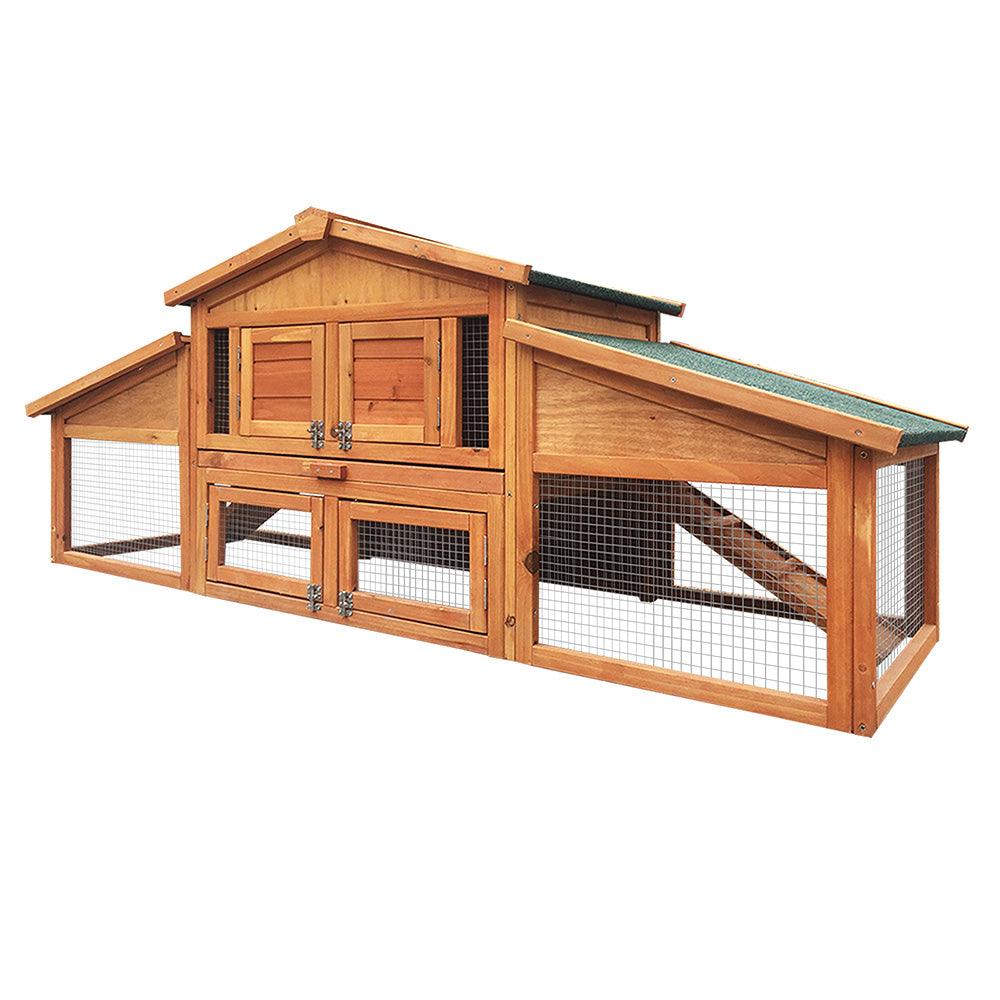 Buy i.Pet Chicken Coop Rabbit Hutch 169cm x 52cm x 72cm Large House Outdoor Wooden Run Cage discounted | Products On Sale Australia