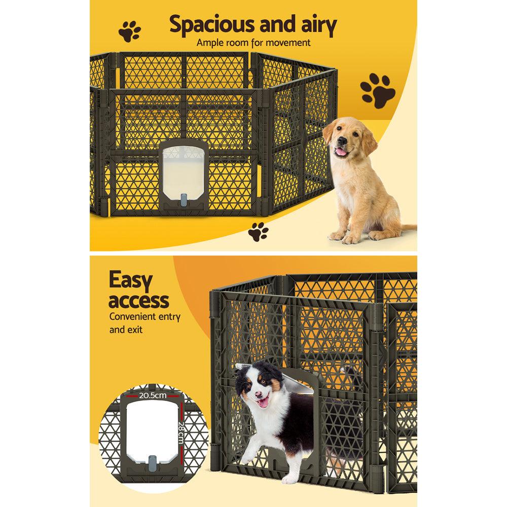 Buy i.Pet Dog Playpen Enclosure 6 Panel Pet Fence Plastic Play Pen discounted | Products On Sale Australia