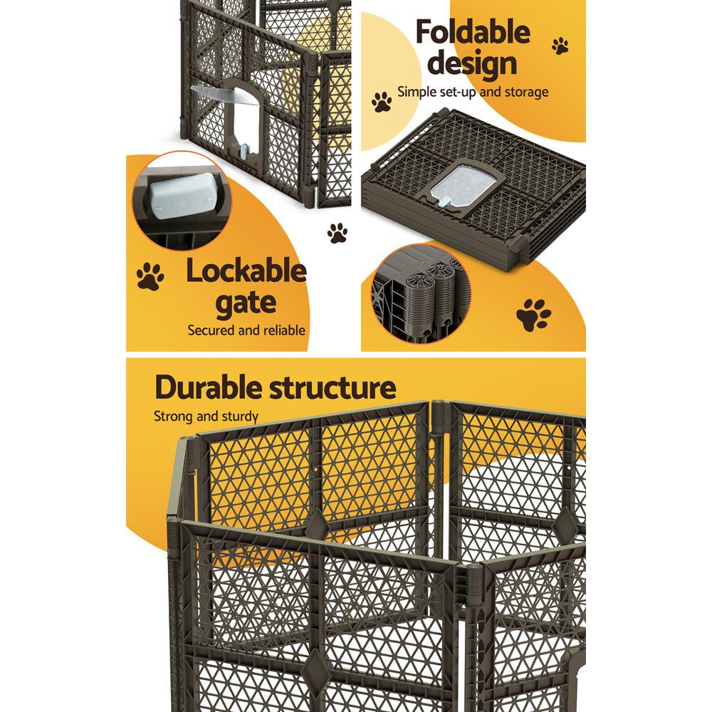 Buy i.Pet Dog Playpen Enclosure 6 Panel Pet Fence Plastic Play Pen discounted | Products On Sale Australia