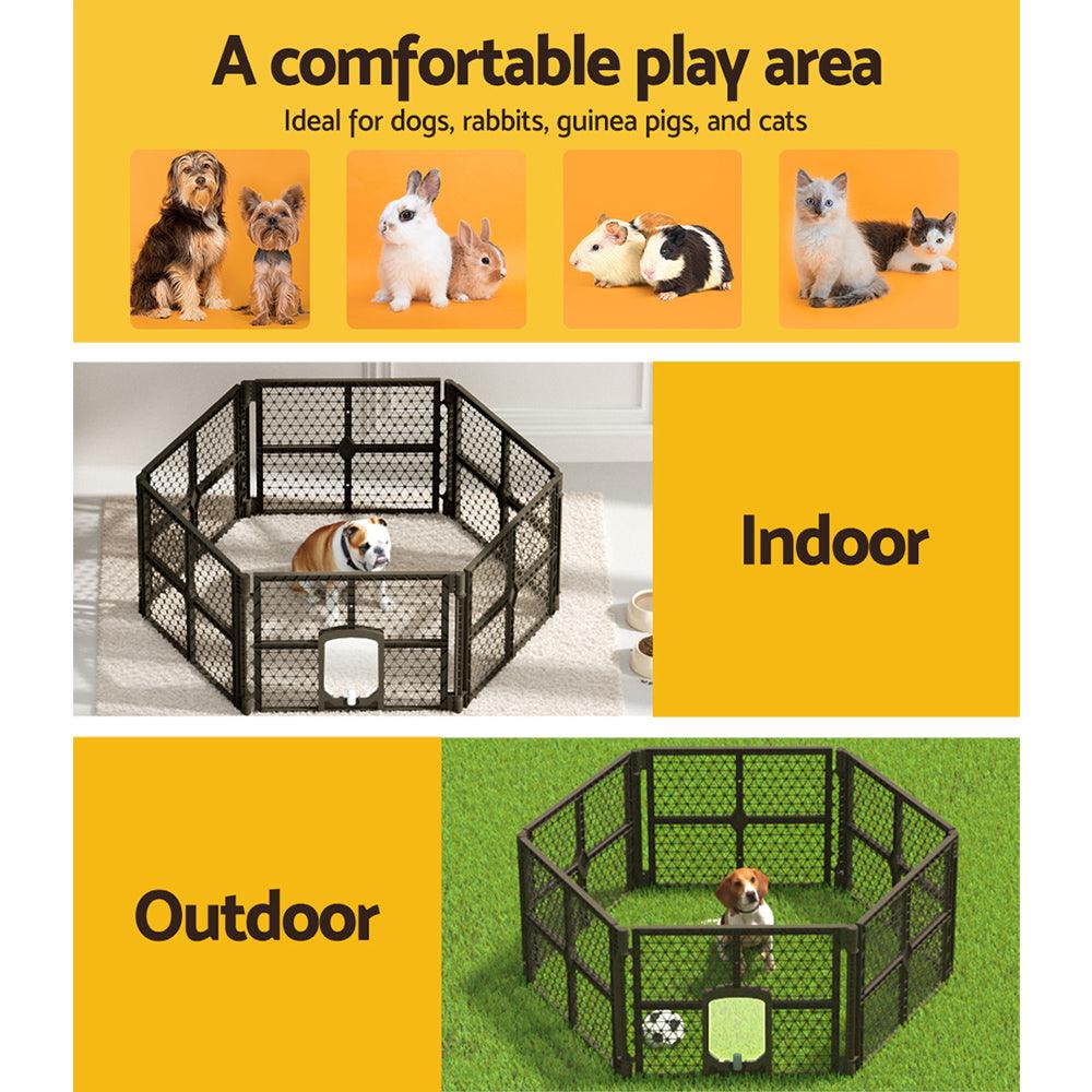 Buy i.Pet Dog Playpen Enclosure 6 Panel Pet Fence Plastic Play Pen discounted | Products On Sale Australia