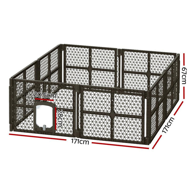 Buy i.Pet Dog Playpen Enclosure 8 Panel Pet Fence Plastic Play Pen discounted | Products On Sale Australia