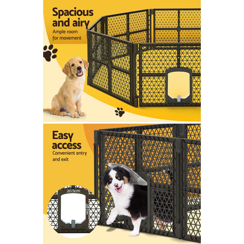 Buy i.Pet Dog Playpen Enclosure 8 Panel Pet Fence Plastic Play Pen discounted | Products On Sale Australia