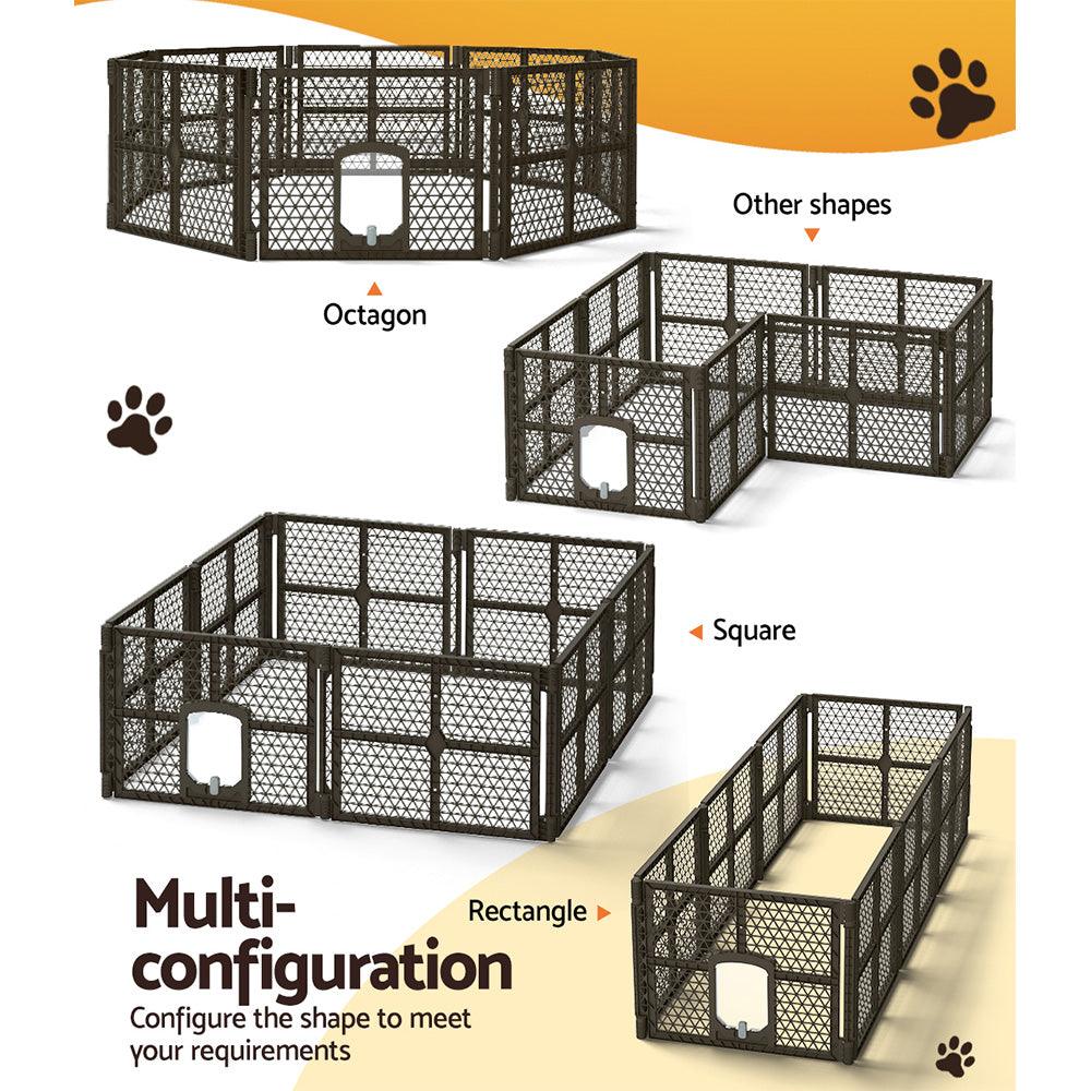 Buy i.Pet Dog Playpen Enclosure 8 Panel Pet Fence Plastic Play Pen discounted | Products On Sale Australia