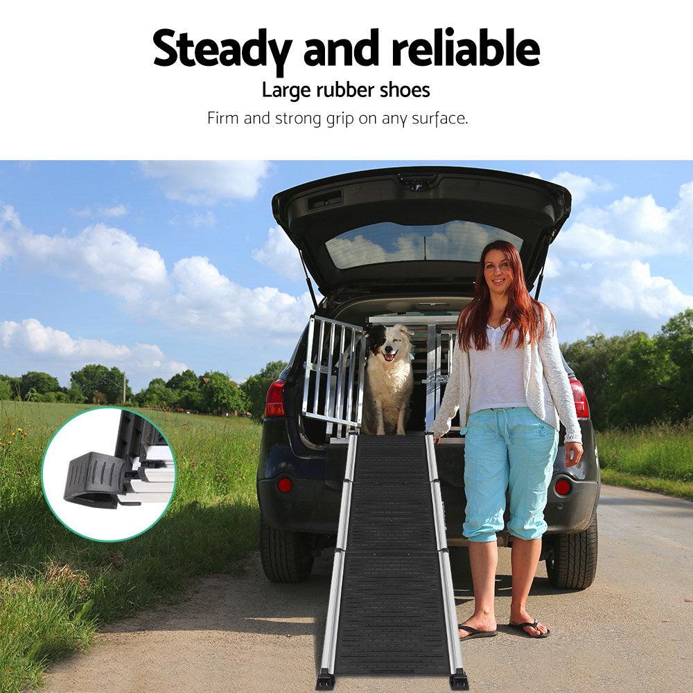 Buy i.Pet Dog Ramp Pet Stairs Steps Car SUV Foldable Portable Ladder Adjustable discounted | Products On Sale Australia