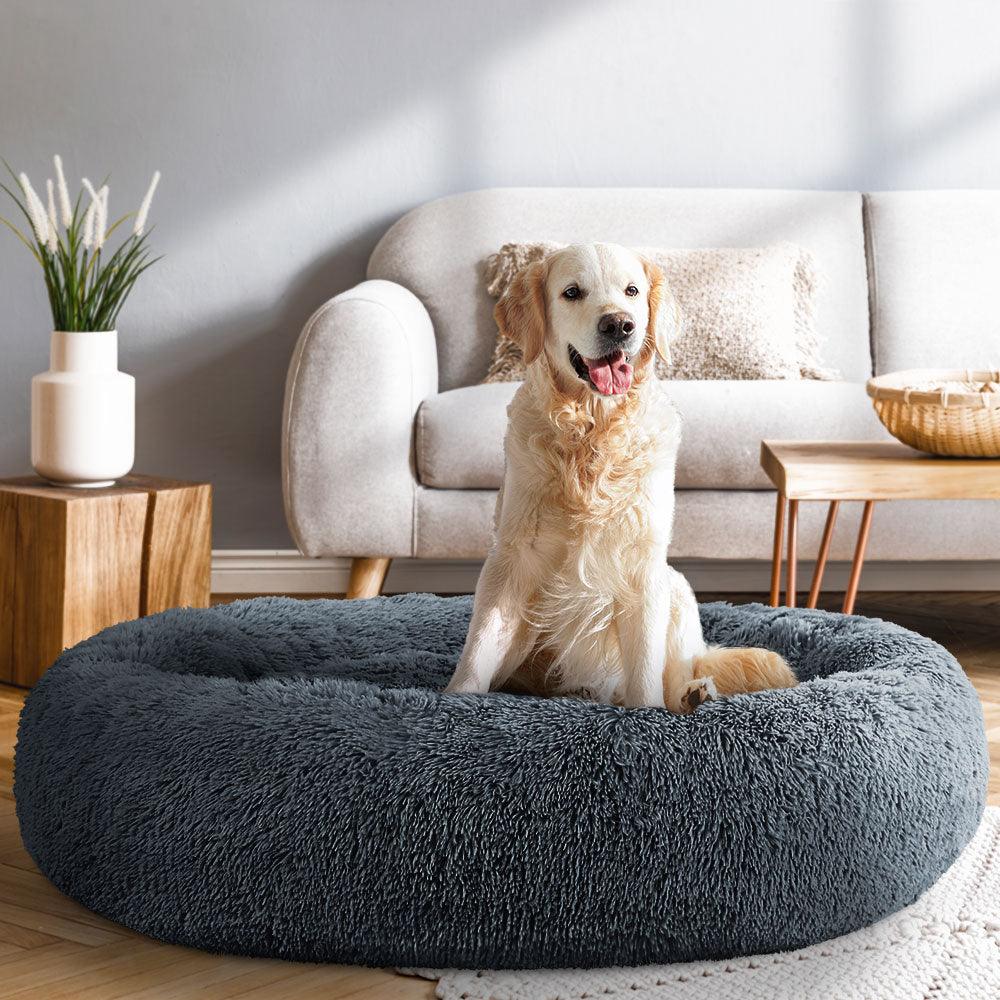 Buy i.Pet Pet Bed Dog Cat 110cm Calming Extra Large Soft Plush Dark Grey discounted | Products On Sale Australia