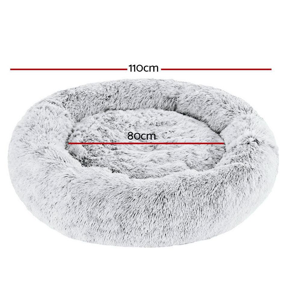 Buy i.Pet Pet Bed Dog Cat 110cm Calming Extra Large Soft Plush Light Charcoal discounted | Products On Sale Australia