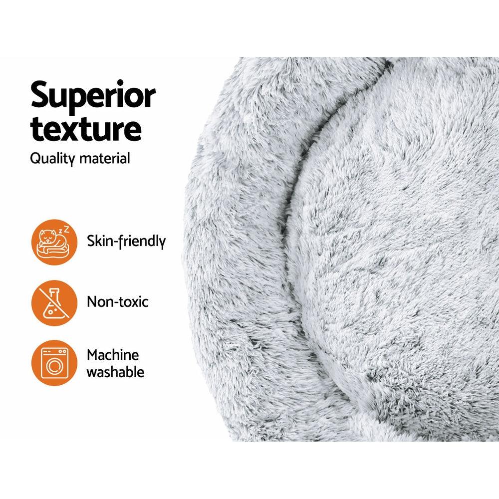 Buy i.Pet Pet Bed Dog Cat 110cm Calming Extra Large Soft Plush Light Charcoal discounted | Products On Sale Australia