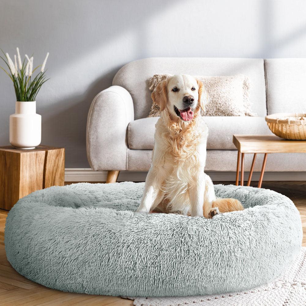 Buy i.Pet Pet Bed Dog Cat 110cm Calming Extra Large Soft Plush Light Grey discounted | Products On Sale Australia