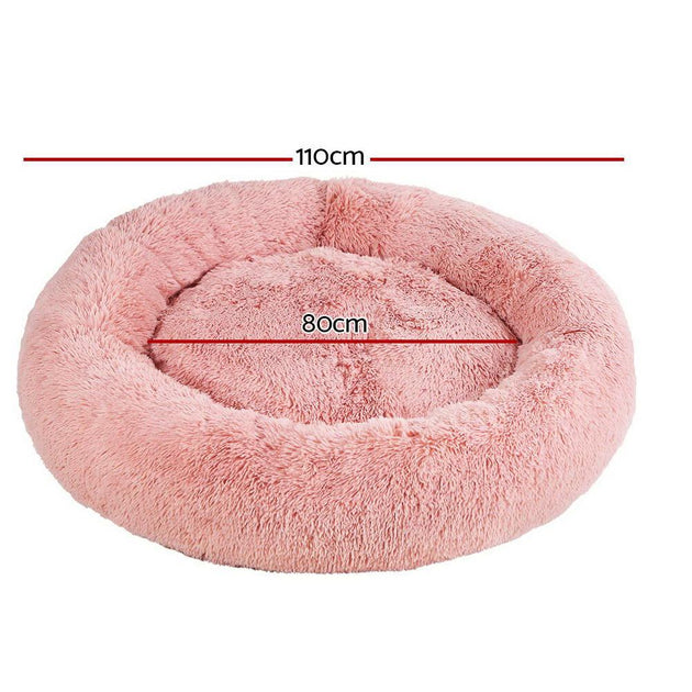 Buy i.Pet Pet Bed Dog Cat 110cm Calming Extra Large Soft Plush Pink discounted | Products On Sale Australia