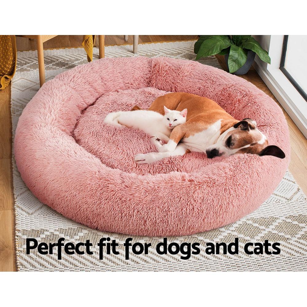 Buy i.Pet Pet Bed Dog Cat 110cm Calming Extra Large Soft Plush Pink discounted | Products On Sale Australia