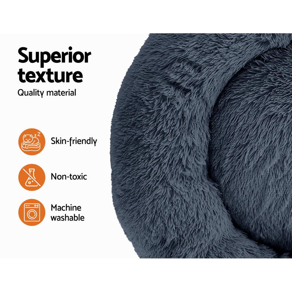 Buy i.Pet Pet Bed Dog Cat 90cm Large Calming Soft Plush Bed Dark Grey discounted | Products On Sale Australia