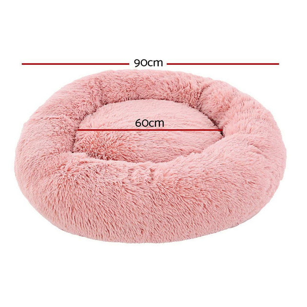 Buy i.Pet Pet Bed Dog Cat 90cm Large Calming Soft Plush Pink discounted | Products On Sale Australia