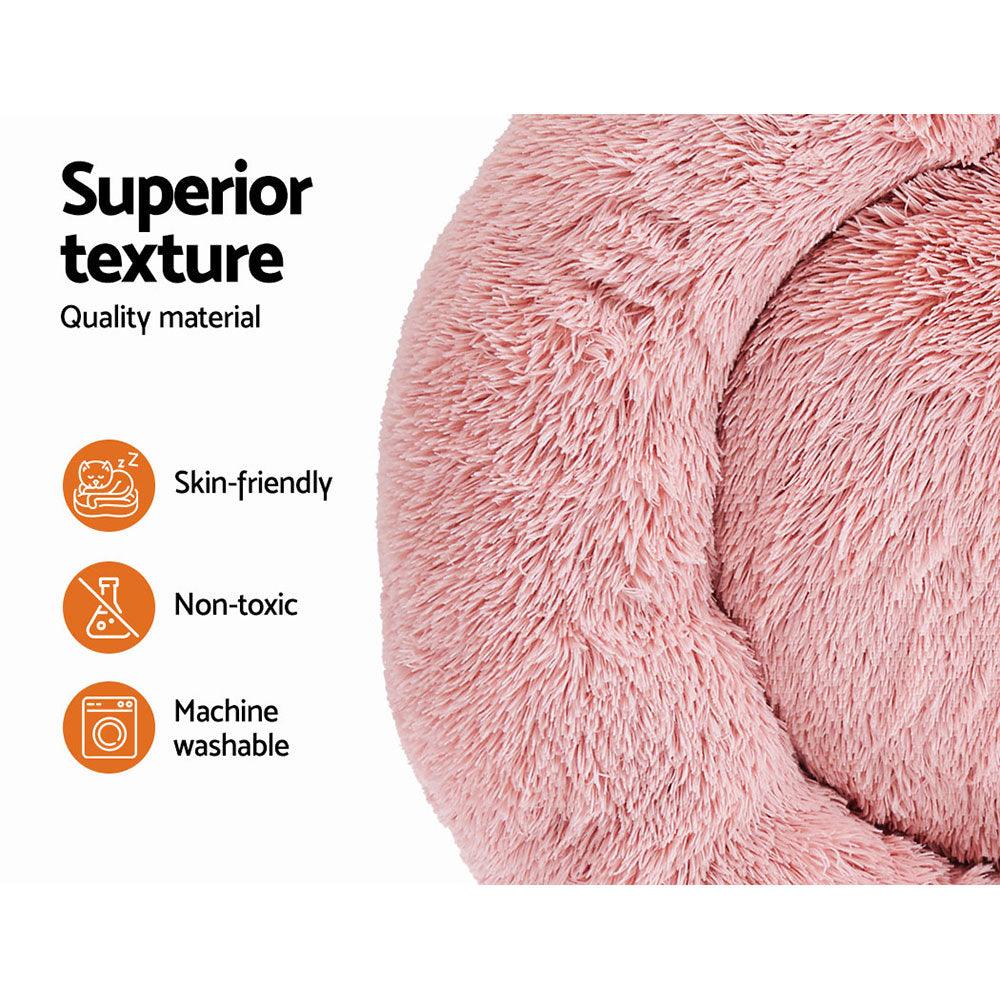 Buy i.Pet Pet Bed Dog Cat 90cm Large Calming Soft Plush Pink discounted | Products On Sale Australia