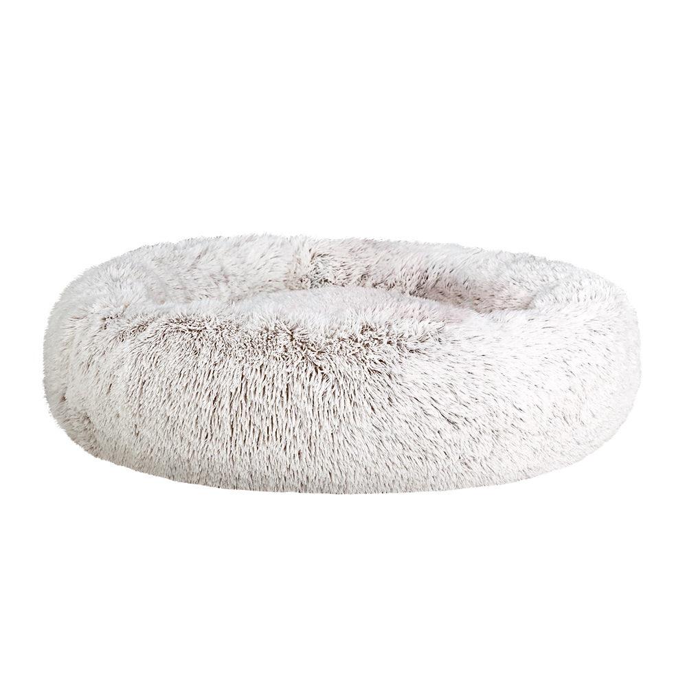 Buy i.Pet Pet Bed Dog Cat 90cm Large Calming Soft Plush White Brown discounted | Products On Sale Australia