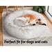 Buy i.Pet Pet Bed Dog Cat 90cm Large Calming Soft Plush White Brown discounted | Products On Sale Australia