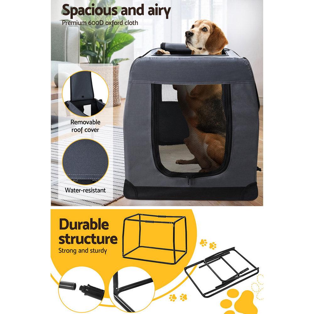 Buy i.Pet Pet Carrier Soft Crate Dog Cat Travel 121x80CM Portable Foldable Car 4XL discounted | Products On Sale Australia