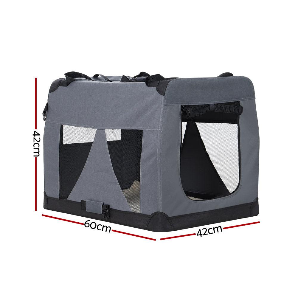 Buy i.Pet Pet Carrier Soft Crate Dog Cat Travel 60x42CM Portable Foldable Car M discounted | Products On Sale Australia